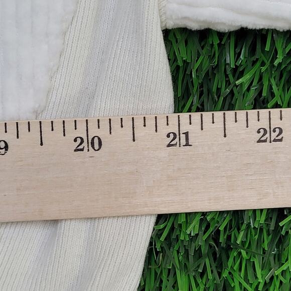 Champion Cropped Sweater Womens Large 21x18 Ivory Ribbed - Picture 5 of 16